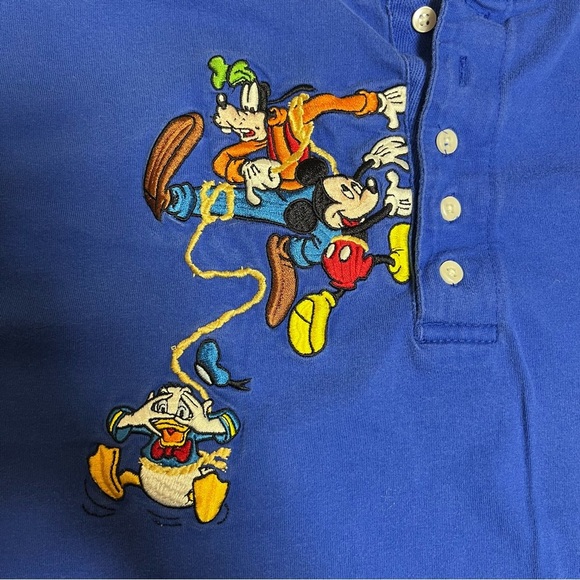 Vintage 90s Y2K Disney Winnie The Pooh T-Shirt Sz Medium Blue Embroidered 4722 - Picture 2 of 6
